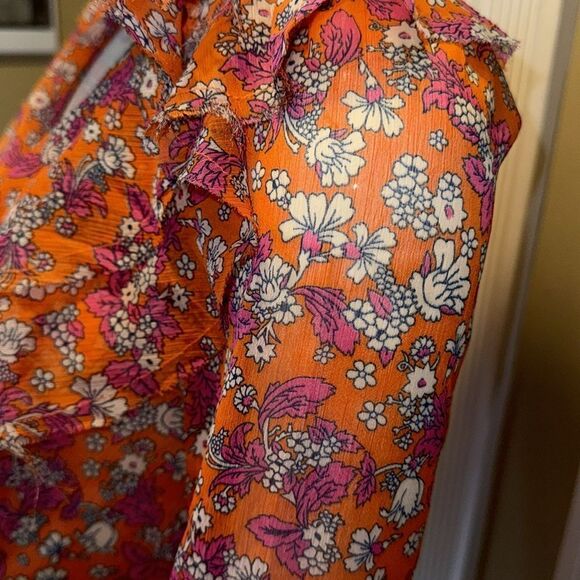 Free People Floral Sheer Nina Blouse - Picture 6 of 16